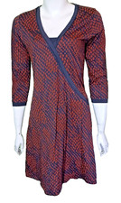 NEW Women's Wrap Front Dress, Brown/Multi by Sandwich - L