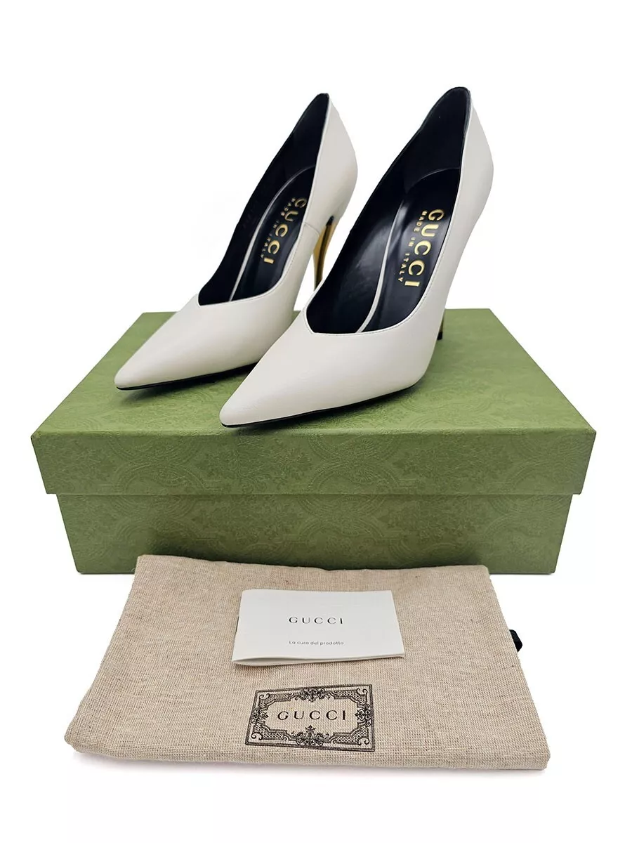 Escarpins à talons hauts en cuir blanc Gucci Priscilla chaussures femme pointure 40 US 10