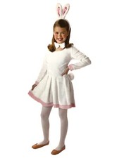 Girls White Plush Velour Winter Dress Halloween Costume