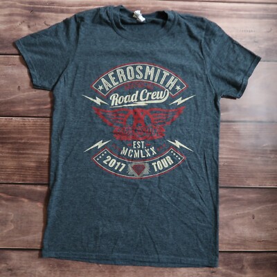 Aerosmith Road Crew 2017 Promo Tour Twenty Seventeen Merch Tee print, Teens Size