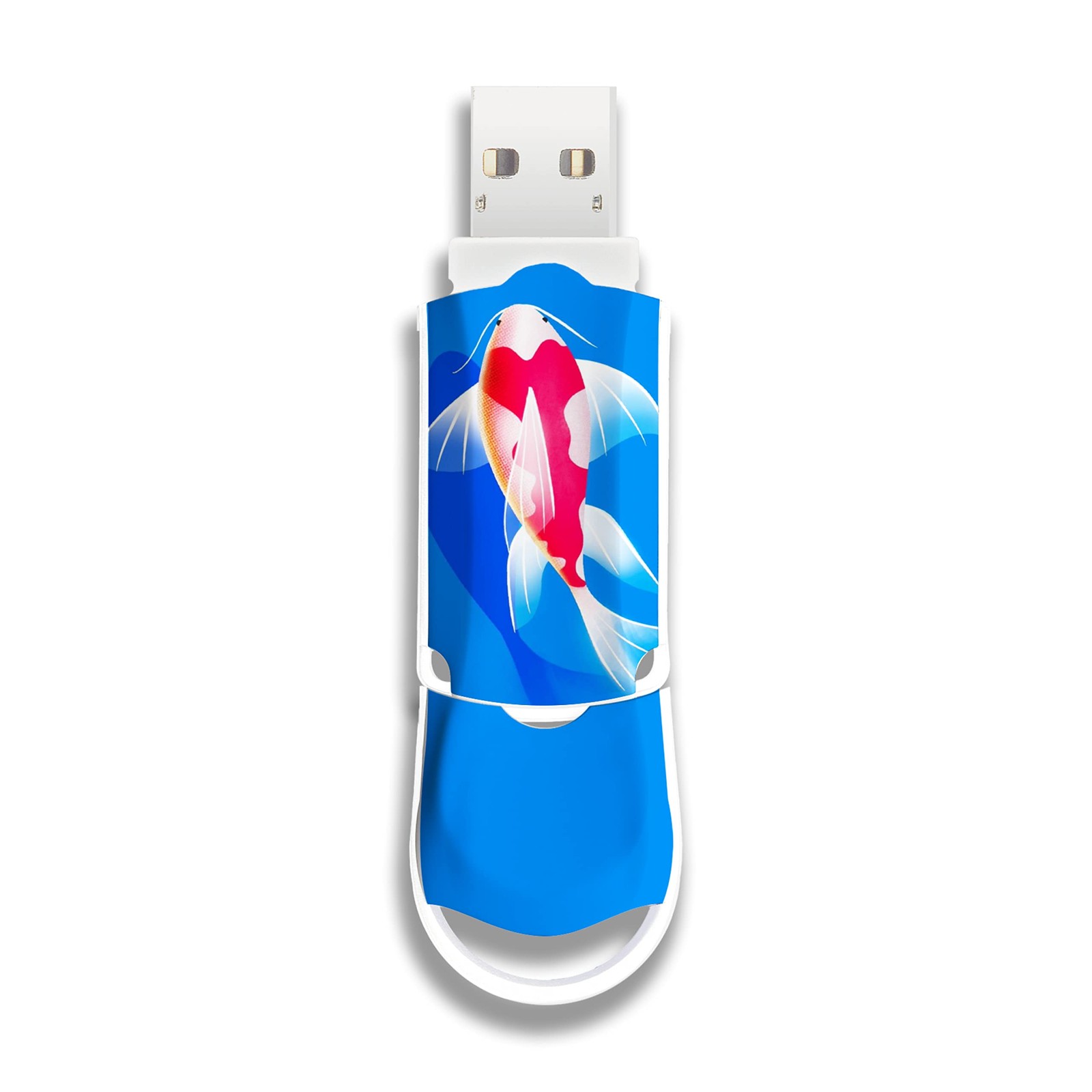 Clé USB 3.2 128 Go Poisson Koi en nacre élégante pour professionnels