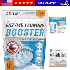 Enzyme Laundry Booster Odor Remover - 2 Lbs Unscented Enzymatic Clothes Stain Cl