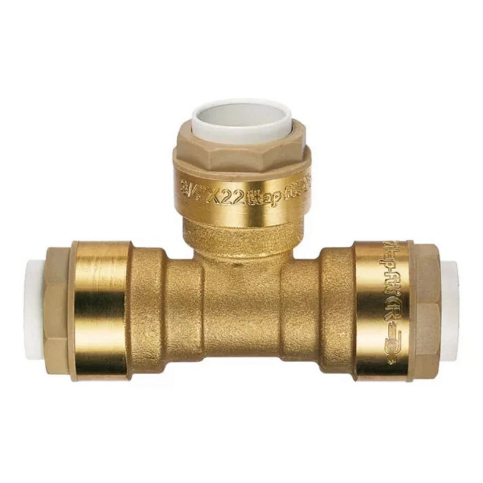 ITAP T-Steckverbinder TSM 18 Ø innen 18-18-18 mm Druckluftverteiler Messing Gold DVGW