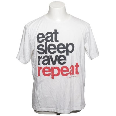 Xplicit, T-shirt, Größe: XL, RAVE REPEAT, Weiß/Mehrfarbig, Baumwolle, Print #OcJ