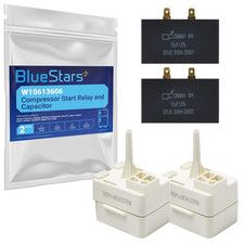 2 Packs W10613606 Refrigerator Compressor Start Relay and Capacitor