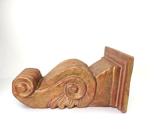 Vintage Gold Wall Shelf Corbel Hollywood Regency Neoclassical Decor - Bild 3 von 16