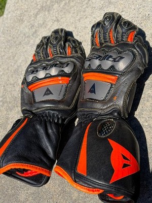 Dainese Full Metal 6 Black Black Fluo Red Motorcycle Gloves (Size: L)