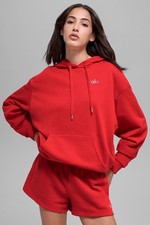Alo Bright Red Accolade Hoodie Size S