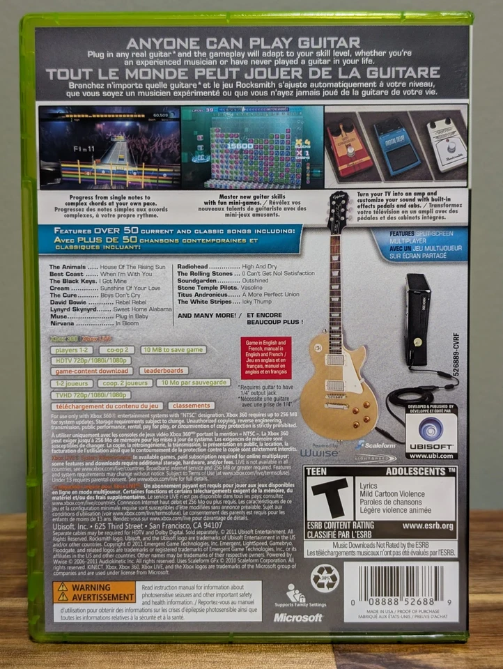 Rocksmith - (Microsoft Xbox 360, 2011) CIB - Tested - Near Mint Disc! - Image 2 of 4