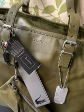 LACOSTE Men Vintage Cowhide Large Size Bag Limited Edition VHTF Rare Popular Pro