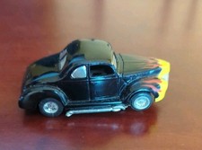 Vtg -tyco Hp-7 Chassis 40 Ford Coupe Black Flamed 6972 Ho Slot Car-tested