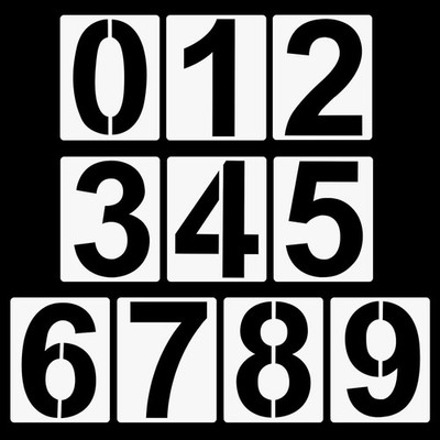 6 Inch Number Stencils Set - Reusable Plastic Painting 6 