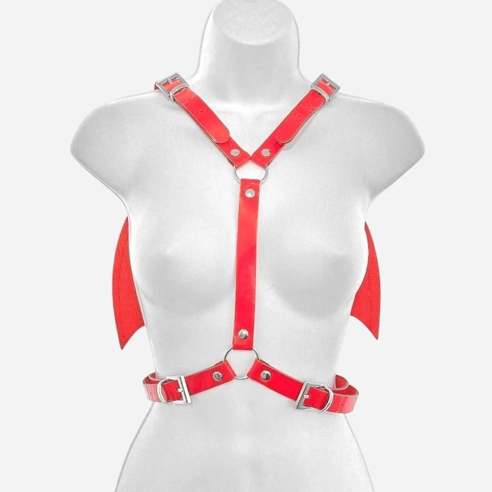 Juego de arnés de juntas tóricas Red Devil con alas y diadema de diablo Foto 2 de 4