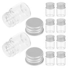 Reusable Transparent Mini Glass Bottles with Screw Caps for Home Storage