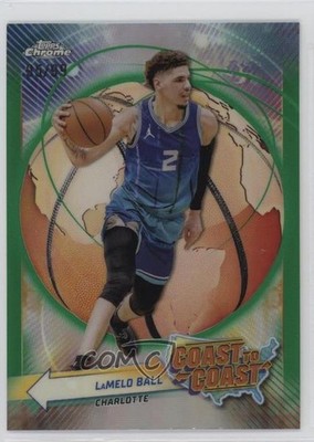 2023-24 Topps Chrome Coast to Coast Green Refractor 95/99 LaMelo Ball #CC-4 1aj