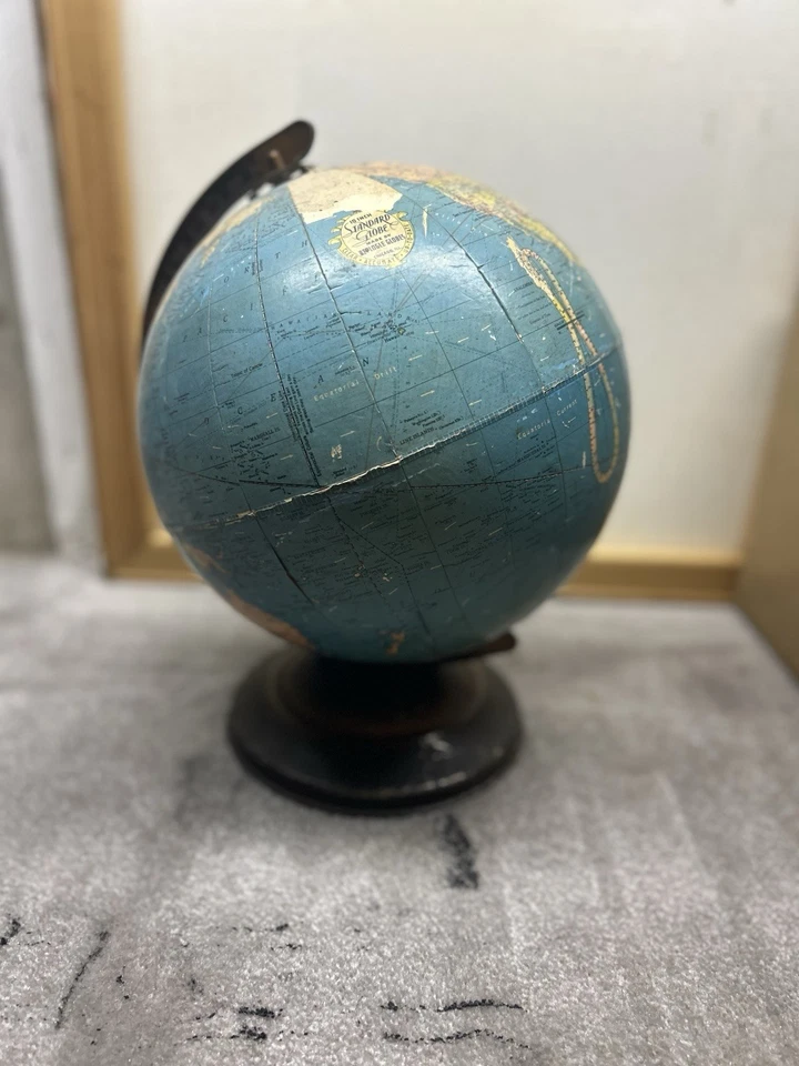 1930's 32” Replogle Standard Globe Rare Chicago,IL Art Deco Base 16.5" - Image 3 of 4