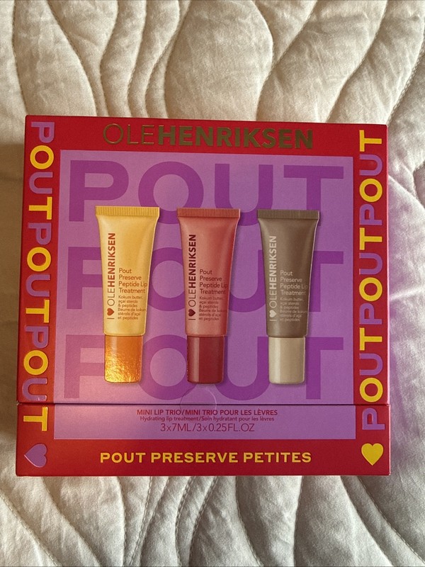 Ole Henriksen Pout Preserve Petites Mini Lip Trio Set New In Box LIMITED EDITION