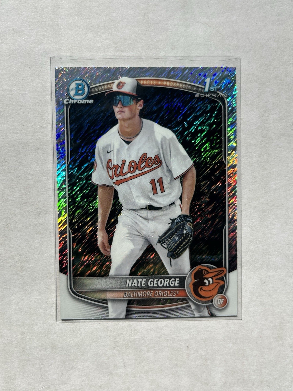 2025 Bowman Chrome Prospects Nate George Shimmer Refractor First BCP-184 SP