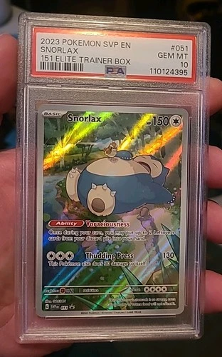 Pokemon Snorlax 151 ETB Illustration Rare Promo SVP en 051 PSA 10 Gem Mint