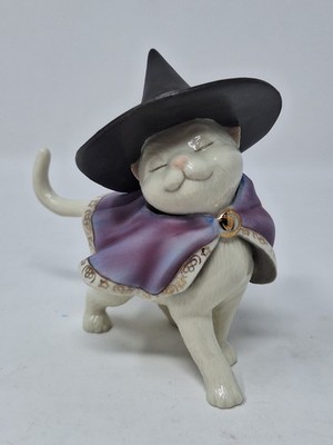 Lenox Cat Kitty Figurine ''Moonlight Minx'' w/ Witch Hat & Cape Halloween!!