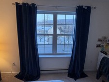 96  Velvet Blackout Curtain Panel Pair In Navy
