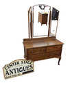 64242 Oak Vanity Desk with Tri-fold Mirrors — photo 8
