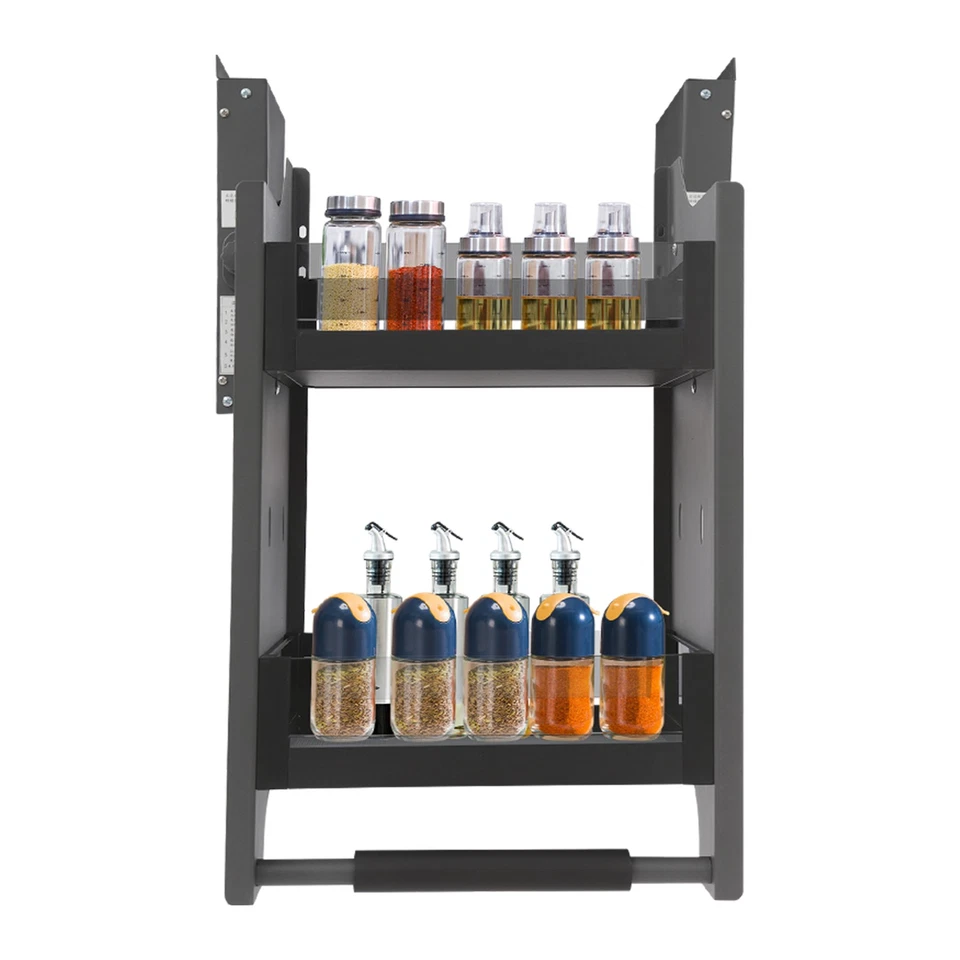 Estante de cocina estante superior gabinete de 2 niveles extraíble gabinete organizador estante Foto 3 de 4