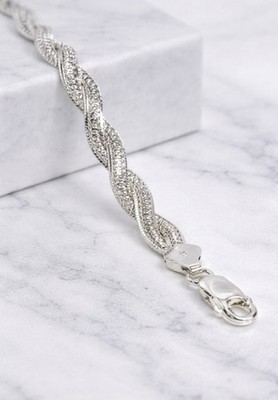 Armband Pulsera Plata 925 Mex Sterling Silber Mariner geflochten flach Kette Cadena