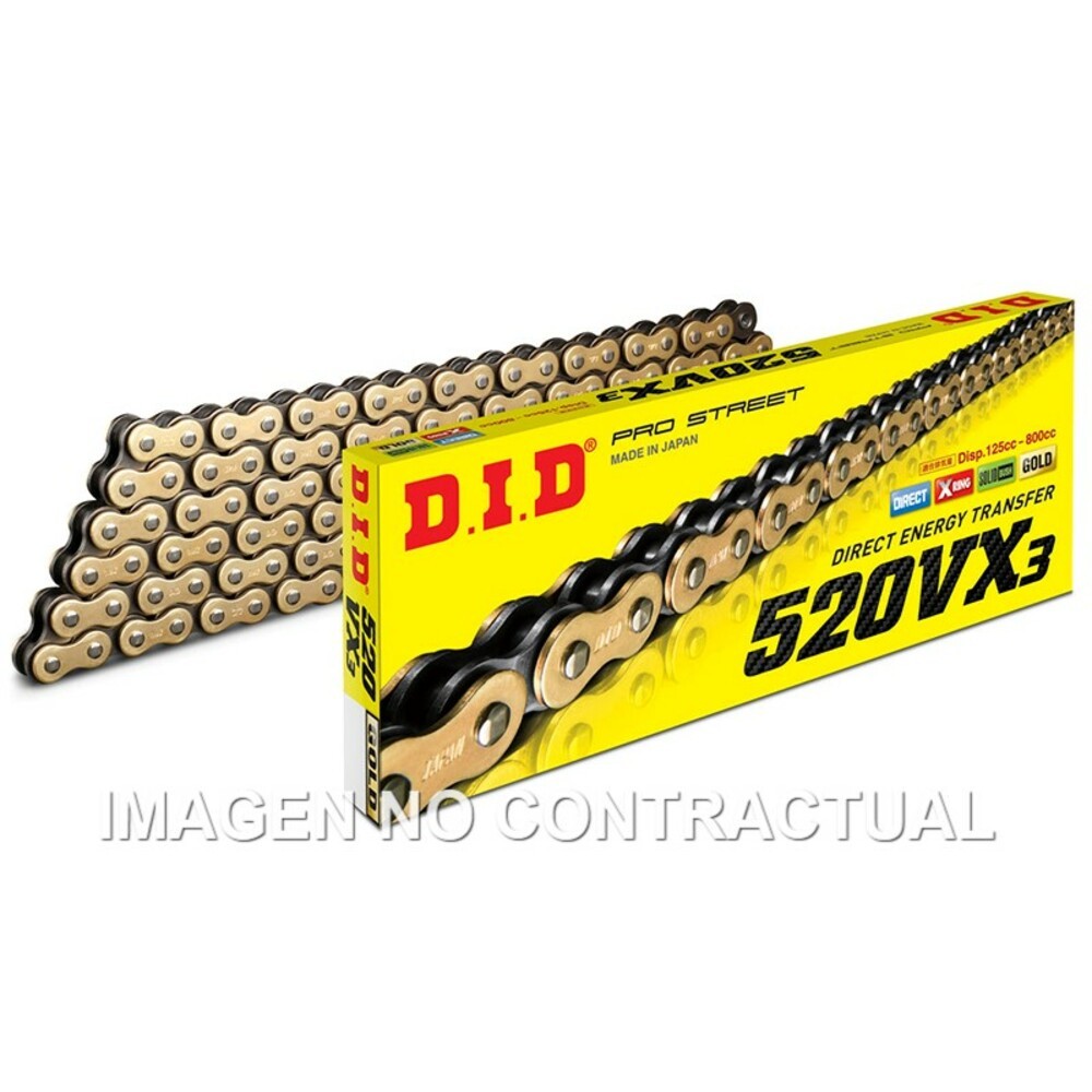 Chain DID 520 vx3 ( G&b ) X 122 R for Moto Spare Parts Accessories Pieces