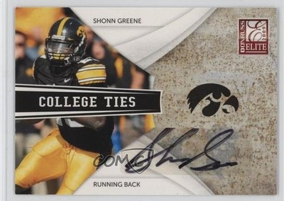 2009 Donruss Elite College Ties Signatures 1/50 Shonn Greene Rookie Auto RC 4at