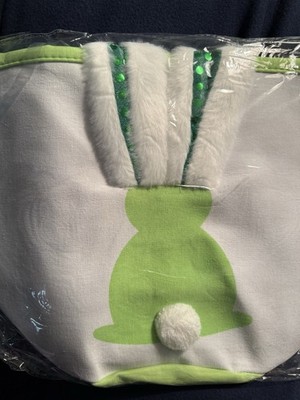Easter Basket With Light Up Bunny Ears-GREEN New In Packaging
