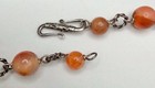 Vintage Carnelian  / Silver Beaded Necklace Carved Fruit Pendant 19” Length — photo 6