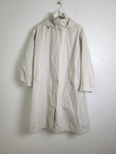 M&S Waterproof Trench Coat Size 14 Petite Light Natural Hooded New with Defect