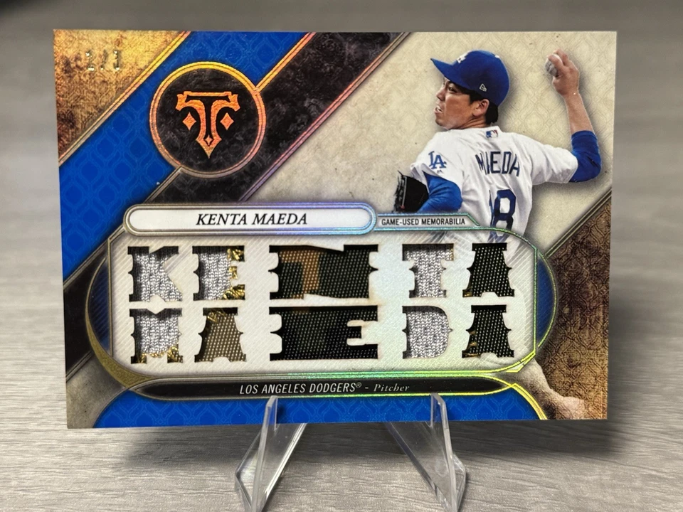 🔥KENTA MAEDA 2017 Topps Triple Threads Relics/3 PARCHE CAMUFLAJE USADO EN JUEGOS DODGERS🔥 Foto 2 de 3