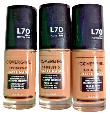 CoverGirl TruBlend #L70 Natural Ivory- Matte Made Foundation (Lot of 3)