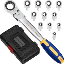 Flex Head Ratcheting Wrench Set 8-19mm Ratchet Wrench Set Interchangeable Heads