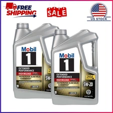 2 Pack, Mobil 1 Extended Performance High Mileage Full Synthetic Motor Oil 5W-20