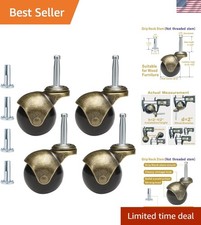 2" Antique Brass Casters Heavy Duty 4-Pack | 5/16" × 1-1/2" 8×38mm Grip Neck ...