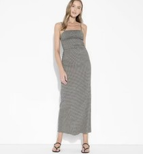 NEW Wild Fable Knit Maxi Empire Waist Dress - Gray Check - Size Large