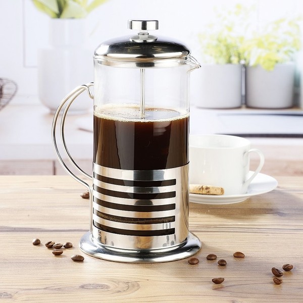 Kaffeebereiter Glaskanne Kaffeepresse 1L Glas Edelstahl Kaffee French Press-image