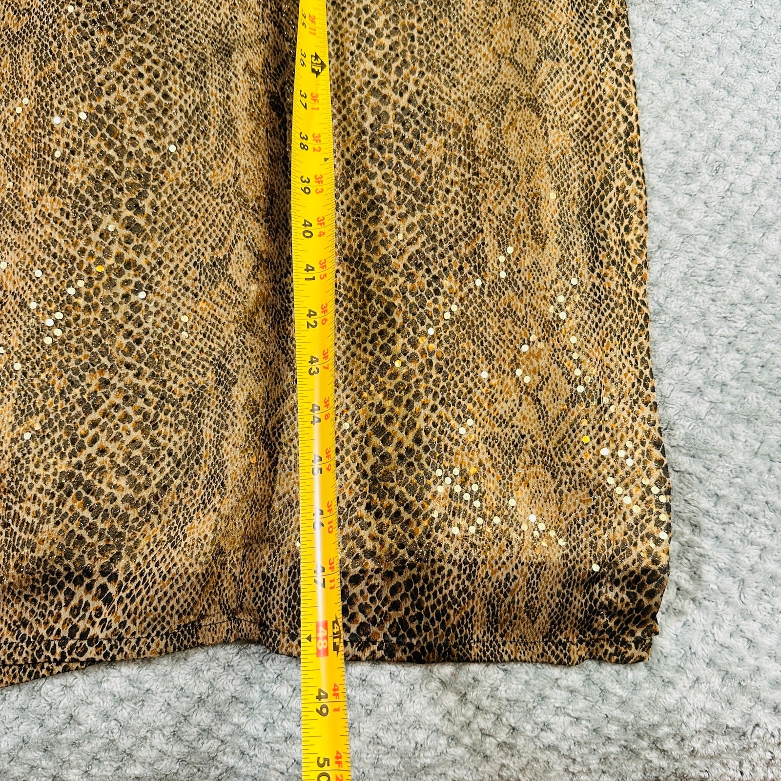 Vintage Y2K Gold snakeskin print square neck maxi formal dress sparkly glittery