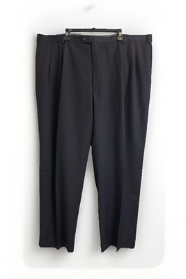 Sean John Fine Tailoring Wool Dress Pants Men s 48X32 Black Pleated Cuffed