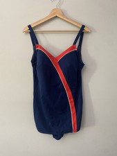 Vintage 1950s 60s Women's Robby Len Swimsuit One-Piece Skirt Size 40 Pinup