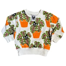 Baby Cats of California cat and flower pot graphic thick long sleeve shirt 6-9m