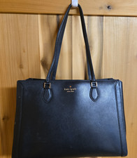 KATE SPADE Black Madison Saffiano East West Leather Large Laptop Tote