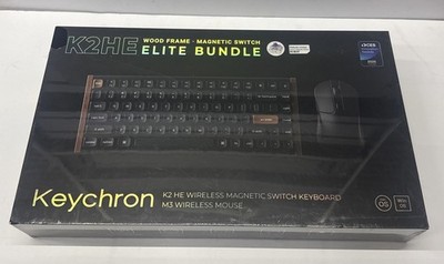 Keychron K2 HE Wood Frame Wireless Magnetic Switch Keyboard Mouse Elite Bundle