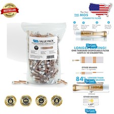 TarGard XL Amber Disposable Filters - 300 Bulk Pack, 10-20 Cigarettes Each