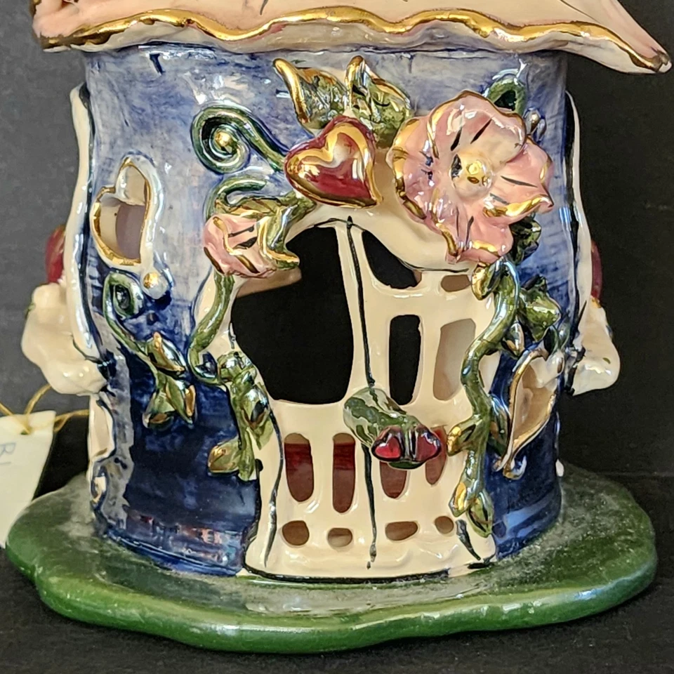 Blue Sky Clayworks Fairy Blossom Birdhouse by Heather Goldminc Candle Holder - Image 3 of 4