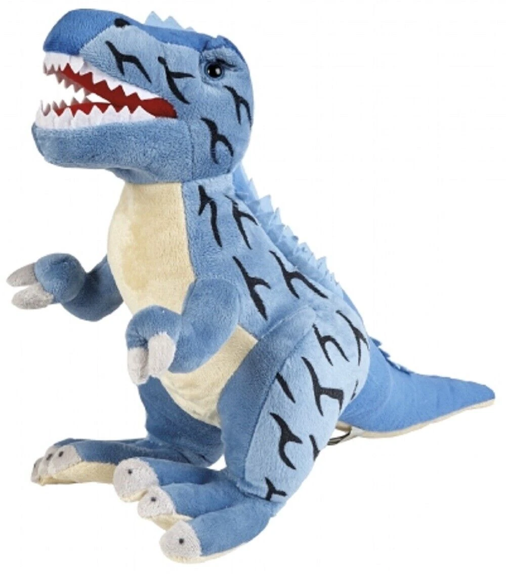RAVENSDEN SOFT TOY STANDING T REX 43CM FR055ATR DINOSAUR JURASSIC BLUE CUDDLY