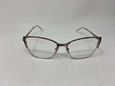 COTE D AZUR EYEWEAR CDA 374 C2 54-17-136 ROSE GOLD GRAY MARBLE FLEX HINGE RN04
